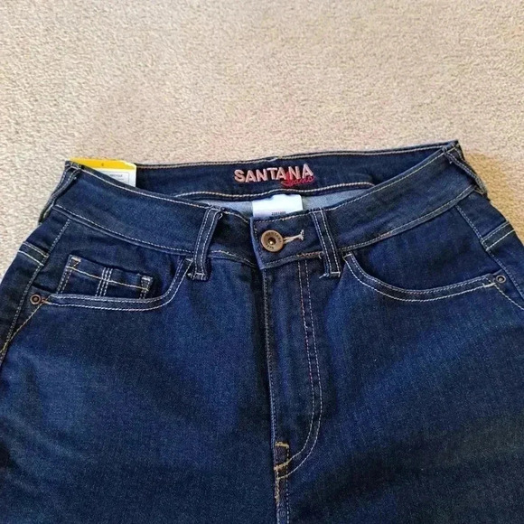 New! Santana Jeans Capri Pants Size 6 Dark  Wash Denim Cropped Stretch - Picture 2 of 11